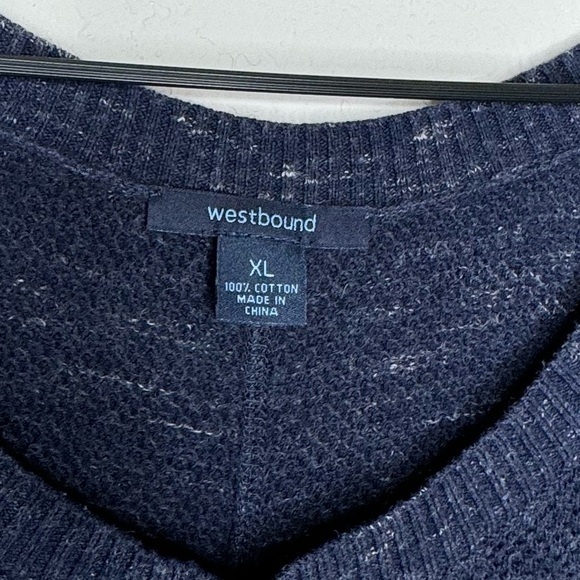 Westbound 3/4 Sleeve Blue Cotton Sweater- Sz XL - Picture 4 of 4